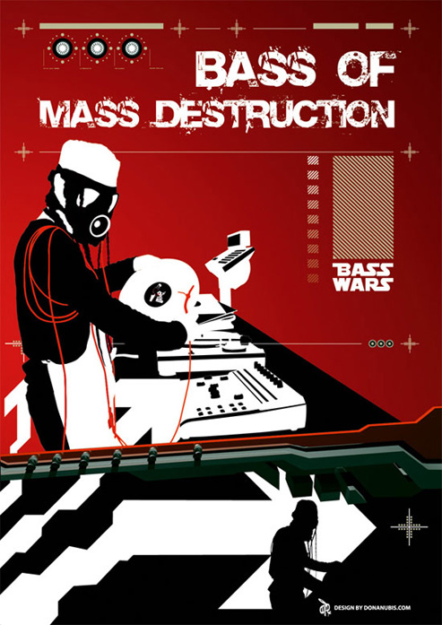 Flyer | Bass Of Mass Destruction | BassWars | Donanubis | Laurent Lemoigne