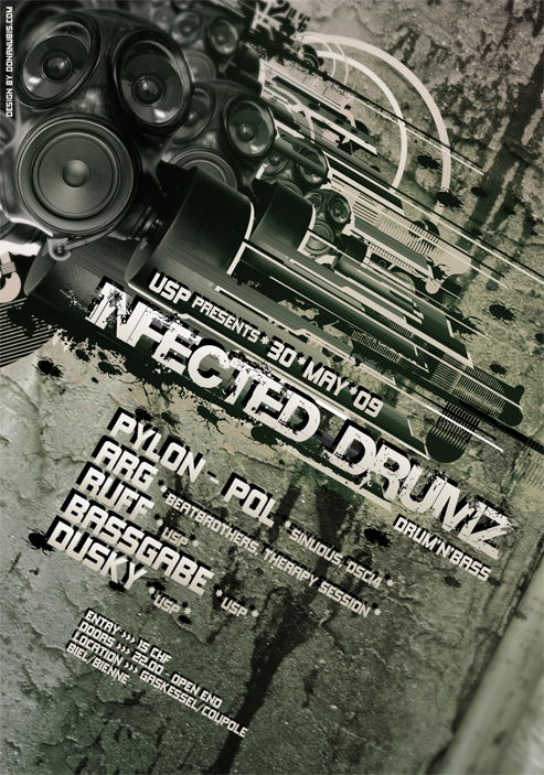 Flyer | Infected DrumZ | USP | Donanubis | Laurent Lemoigne