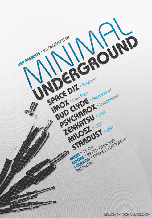 Flyer | Minimal Underground II | USP | Donanubis | Laurent Lemoigne