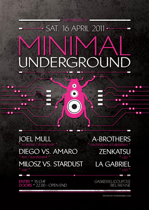 Flyer | Minimal Underground V | USP | Donanubis | Laurent Lemoigne
