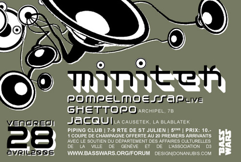 Flyer | Minitek| BassWars | Donanubis | Laurent Lemoigne