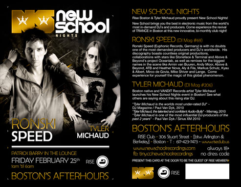 Flyer | New School Night | New School Recordings | Donanubis | Laurent Lemoigne