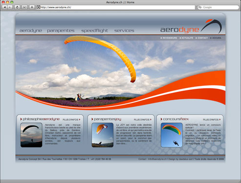 WebDesign | Aerodyne.ch | Donanubis | Laurent Lemoigne